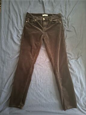 LOFT black Velvet Slim Pants